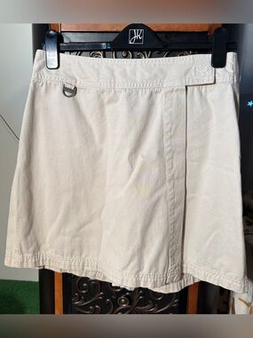Boss Beige Mini Skort with D-Ring Detail